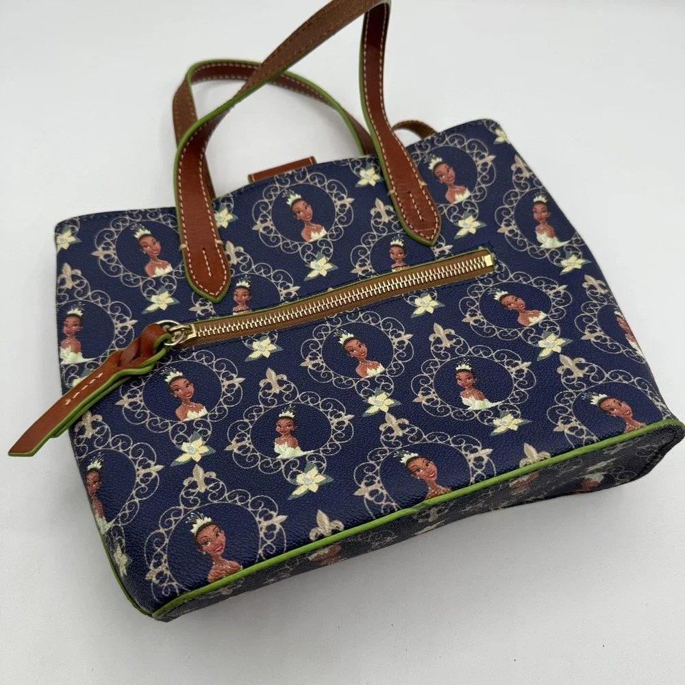 Dooney & Bourke Disney Princess Tiana Satchel Womens Blue Green Dream Big Purse‎